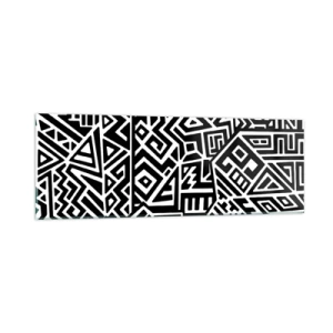 Cuadro sobre vidrio - Impresiones sobre Vidrio - Composición precolombina - 90x30 cm