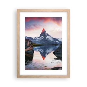 Póster en marco roble claro - El corazón de las montañas arde - 30x40 cm
