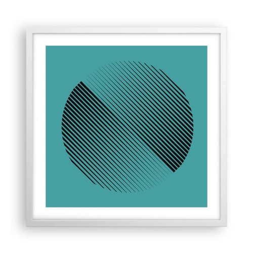 Póster en marco blanco - El círculo: una variación geométrica - 50x50 cm