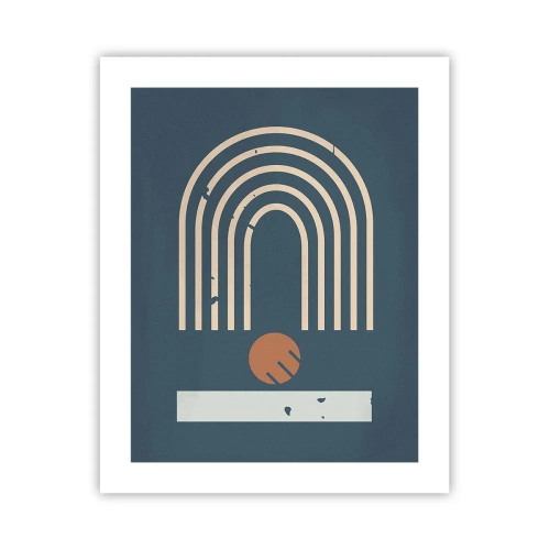 Póster - Geometría sobre azul marino - 40x50 cm