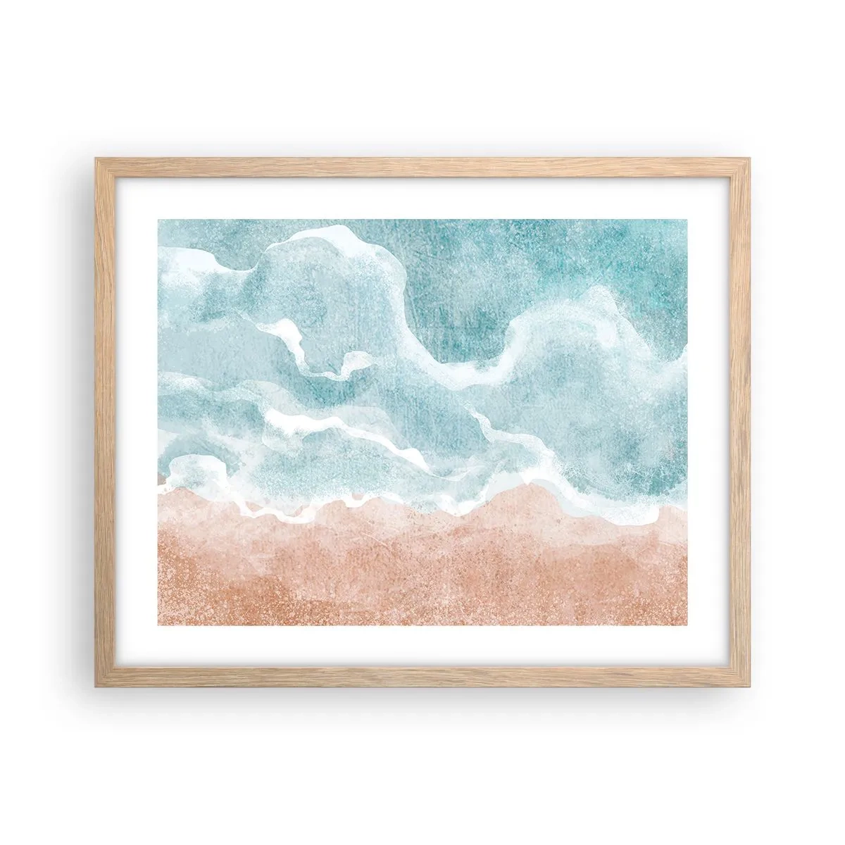 Póster en marco roble claro - Abstracción de nubes - 50x40 cm