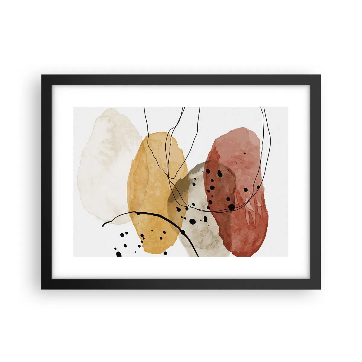 Póster en marco negro - Líneas y transparencias - 40x30 cm