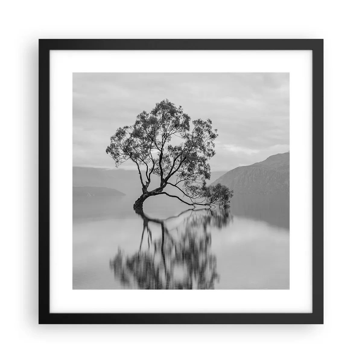 Póster en marco negro - Existe tal lugar en el mundo - 40x40 cm