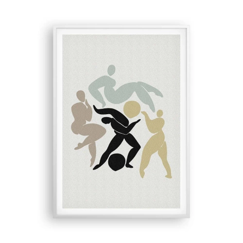 Póster en marco blanco - Movimiento para la salud y la belleza - 70x100 cm