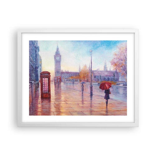 Póster en marco blanco - Un día de otoño en Londres - 50x40 cm