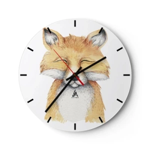 Reloj de pared - Reloj de vidrio - Humor de zorro - 40x40 cm