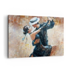 Cuadro sobre lienzo - Impresión de Imagen - Una pareja bailando tango en un estilo romántico y elegante. - 120x80cm - Estilo Rudolf Valentino - Decoración de pared moderna para salón y dormitorio ARTTOR