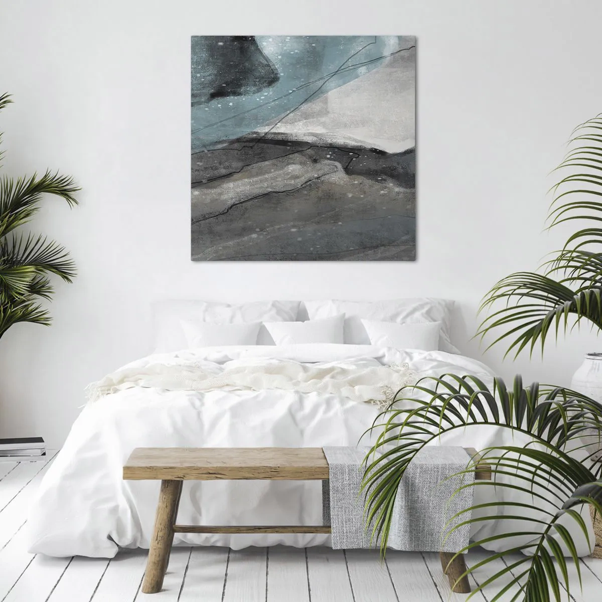 Cuadro sobre lienzo - Impresión de Imagen - Abstracción: rocas y hielo - 70x70 cm