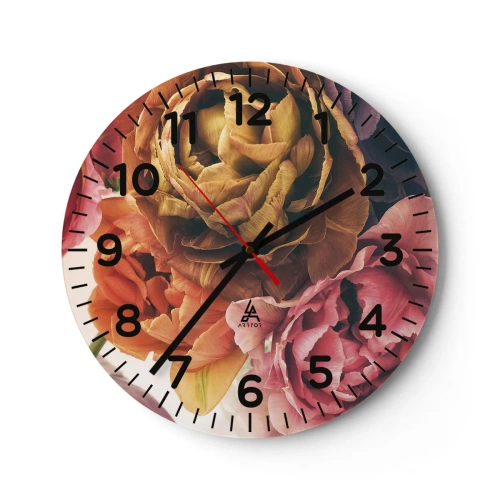 Reloj de pared - Reloj de vidrio - Celebración de la vida - 30x30 cm