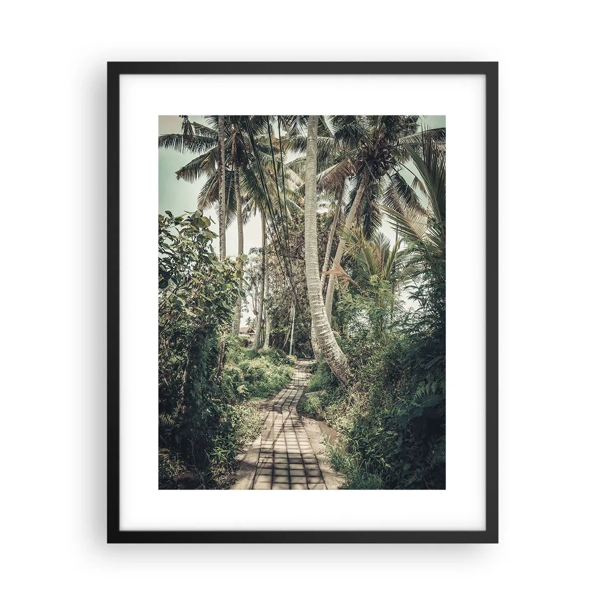 Póster en marco negro - Avenida de palmeras - 40x50 cm
