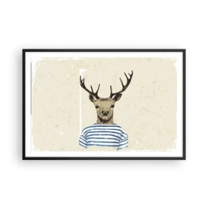 Póster en marco negro - Porque me gustan las camisas de rayas - 91x61 cm