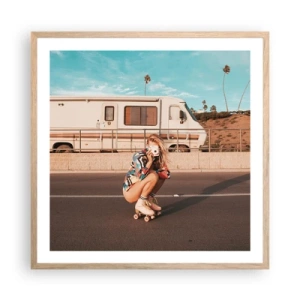 Póster en marco roble claro - ¡Sonrían, por favor! - 60x60 cm