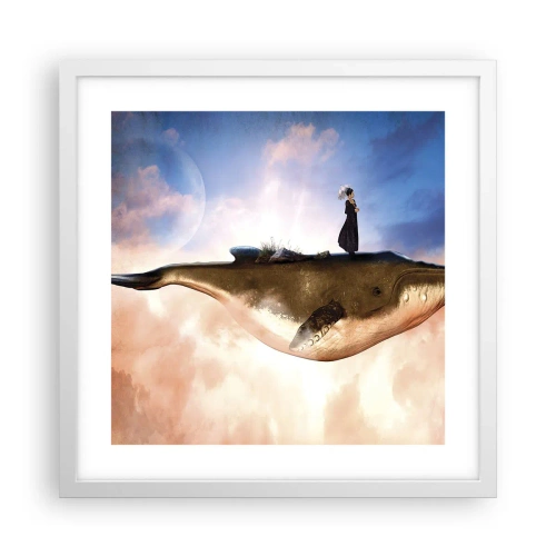 Póster en marco blanco - Un viaje surrealista - 40x40 cm