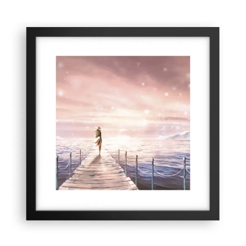 Póster en marco negro - A la luz de un sueño - 30x30 cm