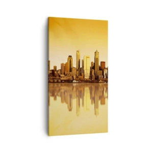 Cuadro sobre lienzo - Impresión de Imagen - El silencio de la metrópoli - 45x80 cm