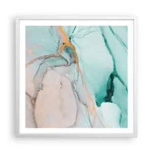 Póster en marco blanco - Danza de formas y colores - 60x60 cm