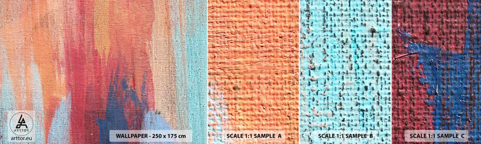 Muestra De Fotomural Standard Eco - Trazos de arco iris - Abstracción, Pedazo, Cuadro - 100x30 cm