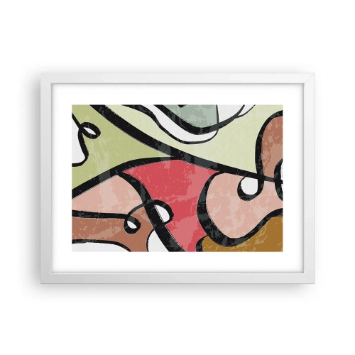 Póster en marco blanco - Piruetas entre colores - 40x30 cm