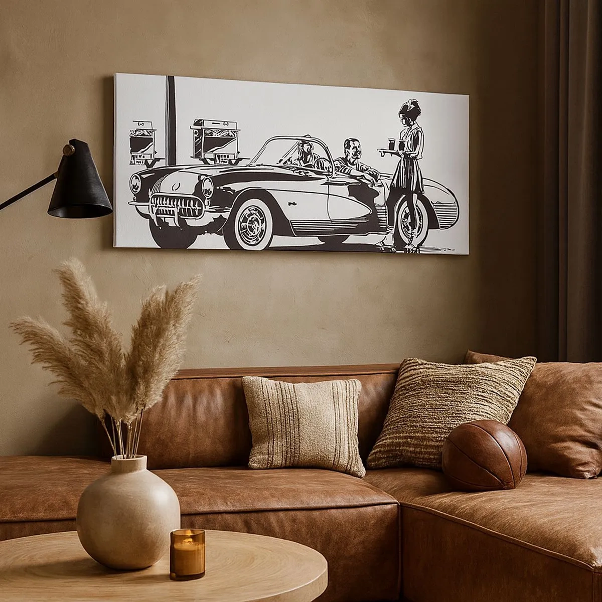 Cuadro sobre lienzo - Impresión de Imagen - Años 60 - la América despreocupada - 100x40 cm