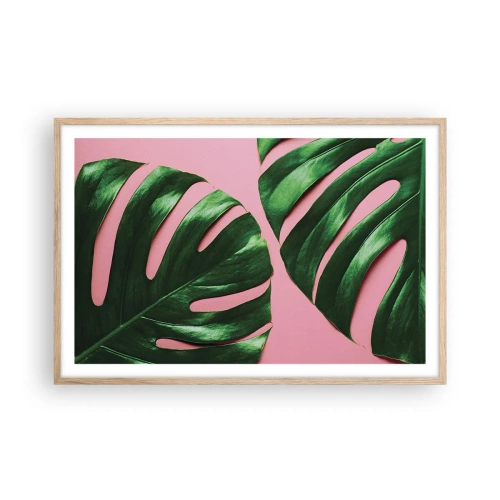 Póster en marco roble claro - Cita con el verde - 91x61 cm