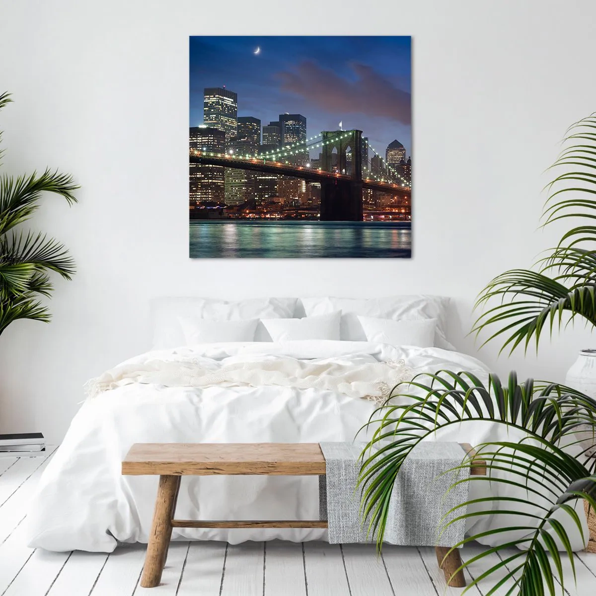 Cuadro sobre lienzo - Impresión de Imagen - Una noche iluminada - 60x60 cm