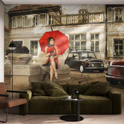 Fotomural personalizado Standard Eco - Un mini viaje sentimental - Mujer, Arquitectura, Auto