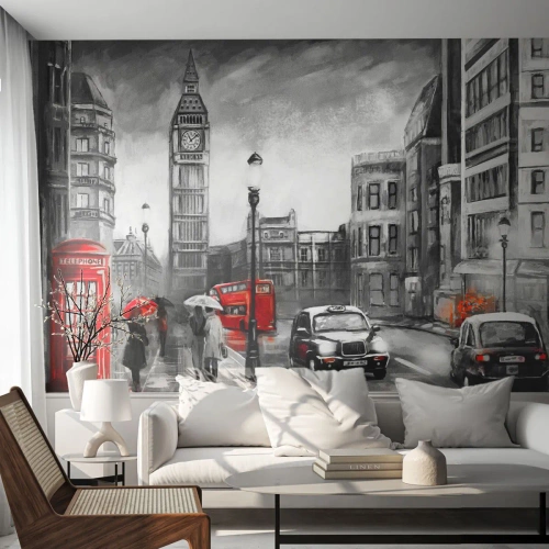 Fotomural personalizado Autoadhesivo Deluxe Sticker - No tan gris como la pintan - Londres, Ciudad, Arquitectura