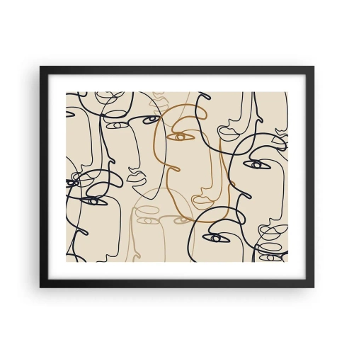 Póster en marco negro - Retrato multiplicado - 50x40 cm