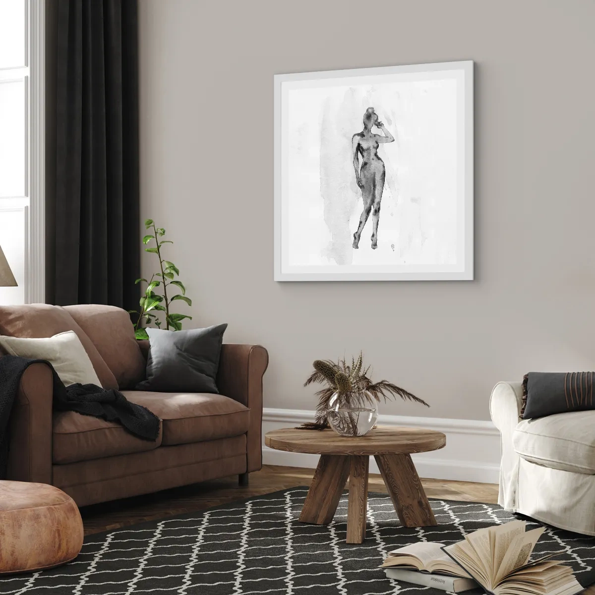 Póster en marco blanco - Un estudio sobre el ideal de feminidad - 60x60 cm