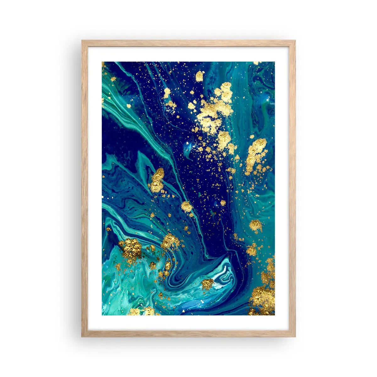 Póster en marco roble claro - Pétalos de sol - 50x70 cm