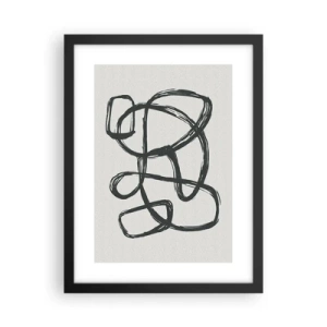 Póster en marco negro - Abstracción en bucle - 30x40 cm