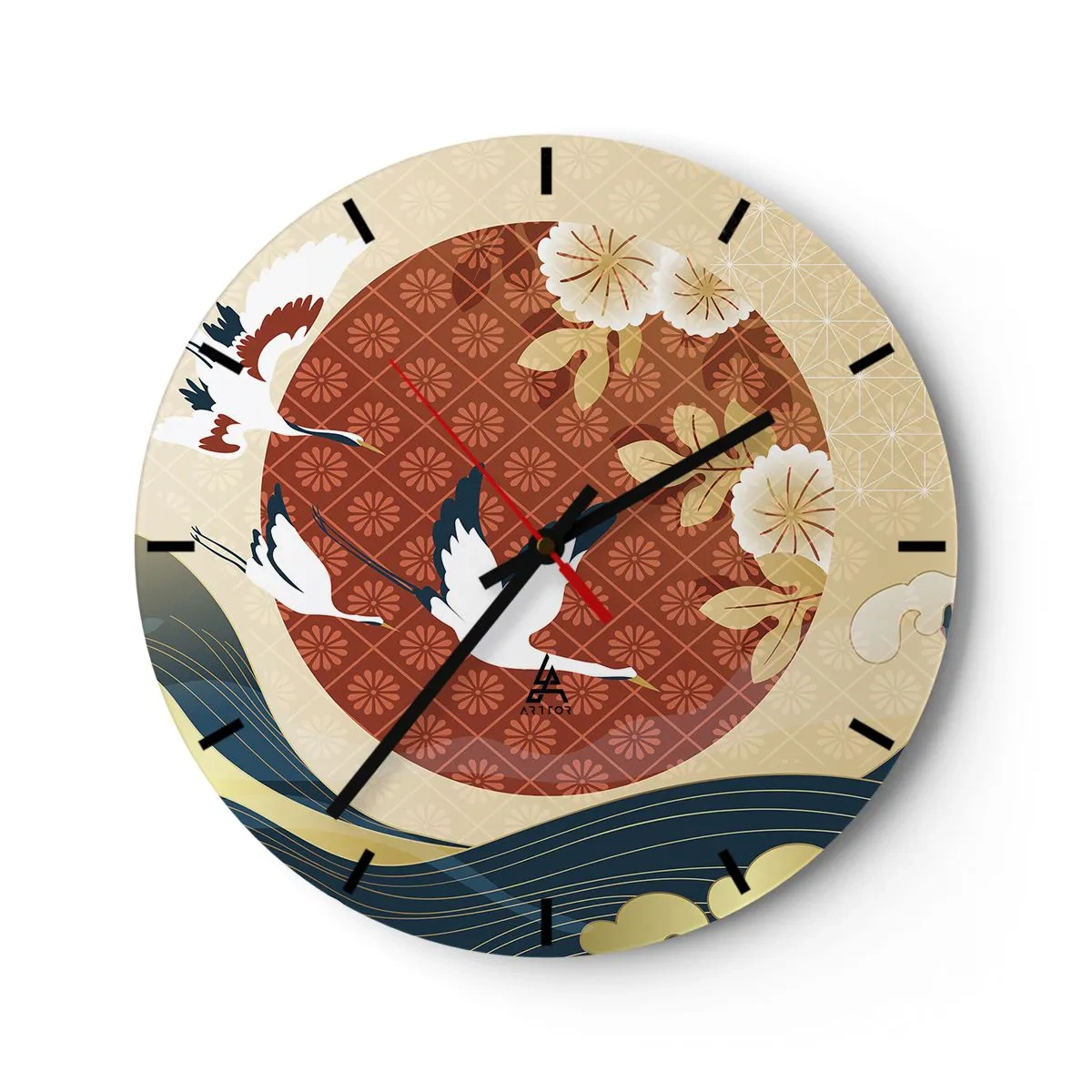 Reloj de pared - Reloj de vidrio - Un cuento de hadas japonés - 40x40 cm
