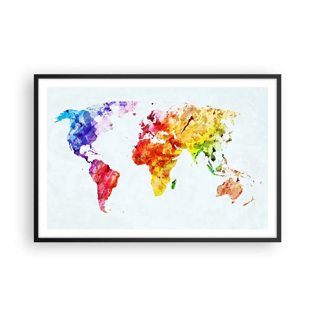 Póster en marco negro - Todos los colores del mundo - 91x61 cm