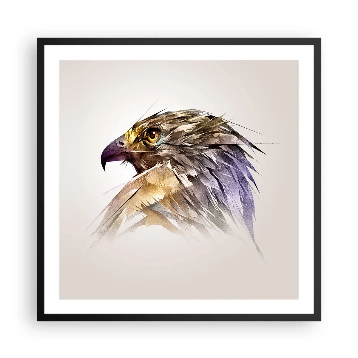 Póster en marco negro - Retrato de un guerrero - 60x60 cm