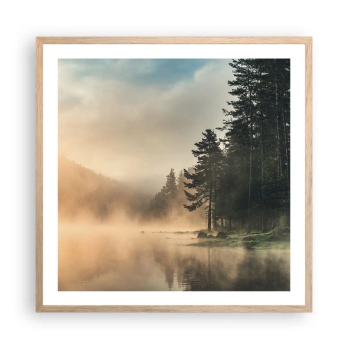 Póster en marco roble claro - El nacimiento de un día - 60x60 cm