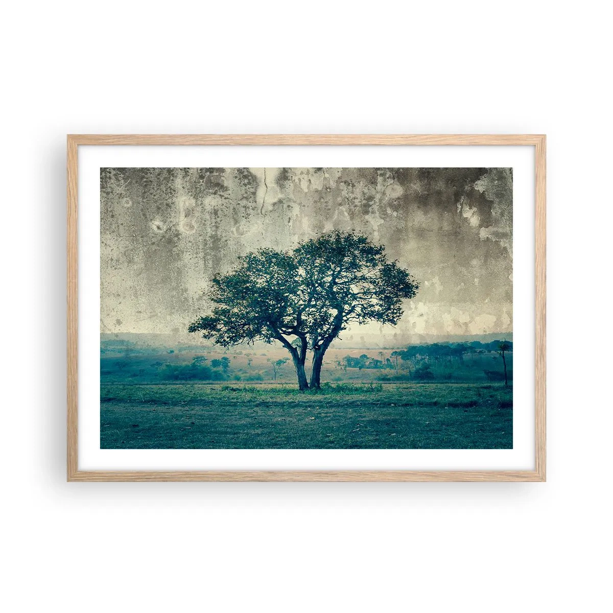 Póster en marco roble claro - El manzano - 70x50 cm