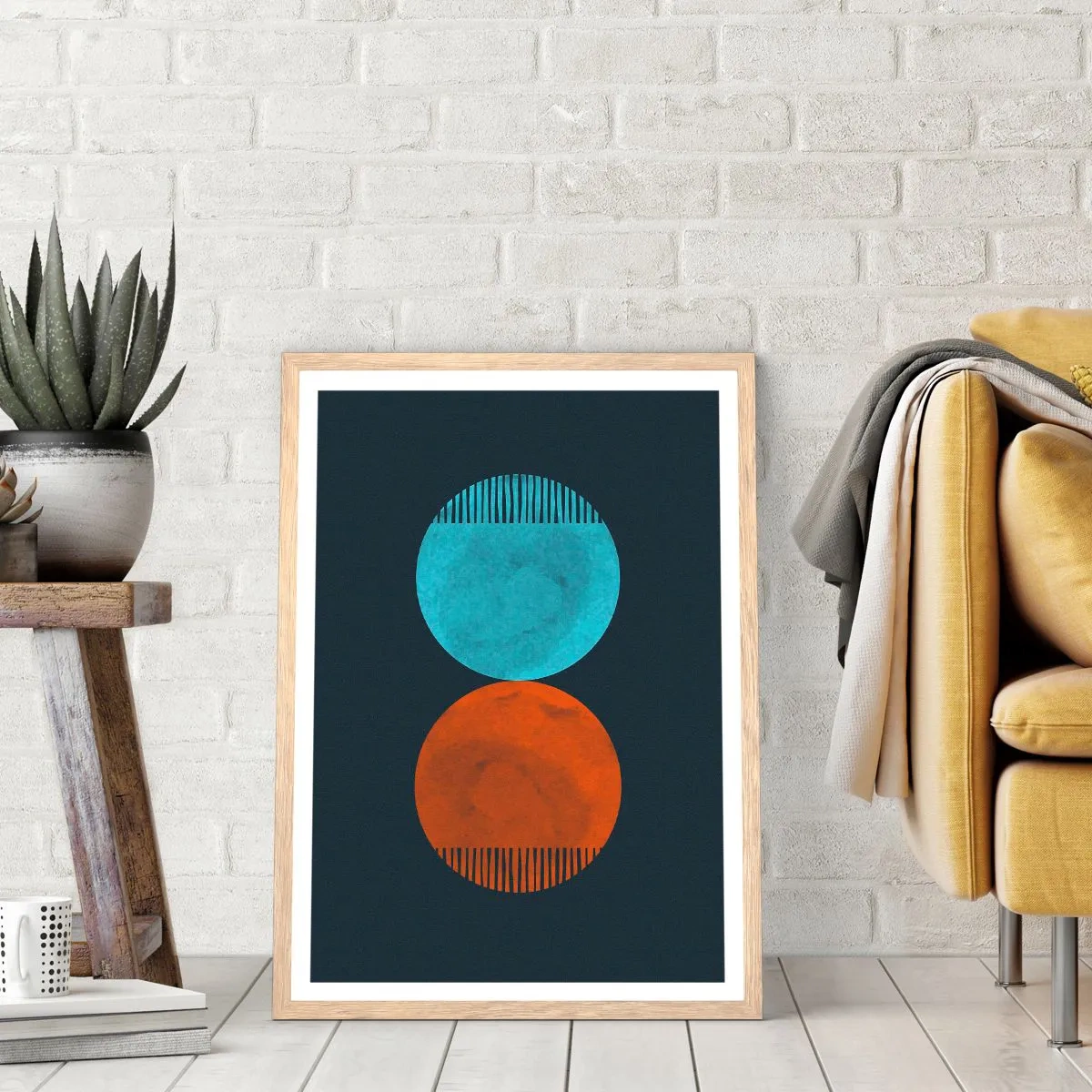 Póster en marco roble claro - ¿Solo geometría? - 50x70 cm