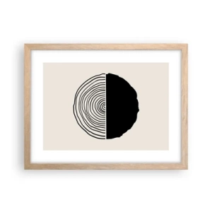 Póster en marco roble claro - Mitad y mitad - 40x30 cm