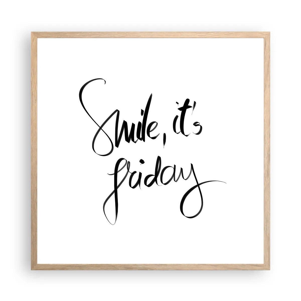 Póster en marco roble claro - La verdadera alegría - 60x60 cm