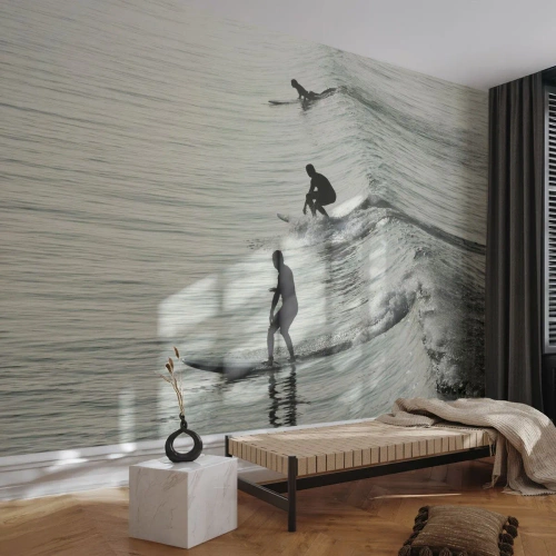 Fotomural Premium Sand - Al encuentro de la ola - Surf, Deporte, Océano - 200x140 cm