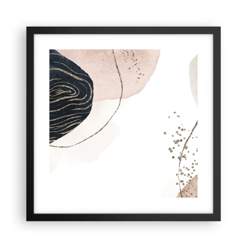 Póster en marco negro - Todo fluye - 40x40 cm