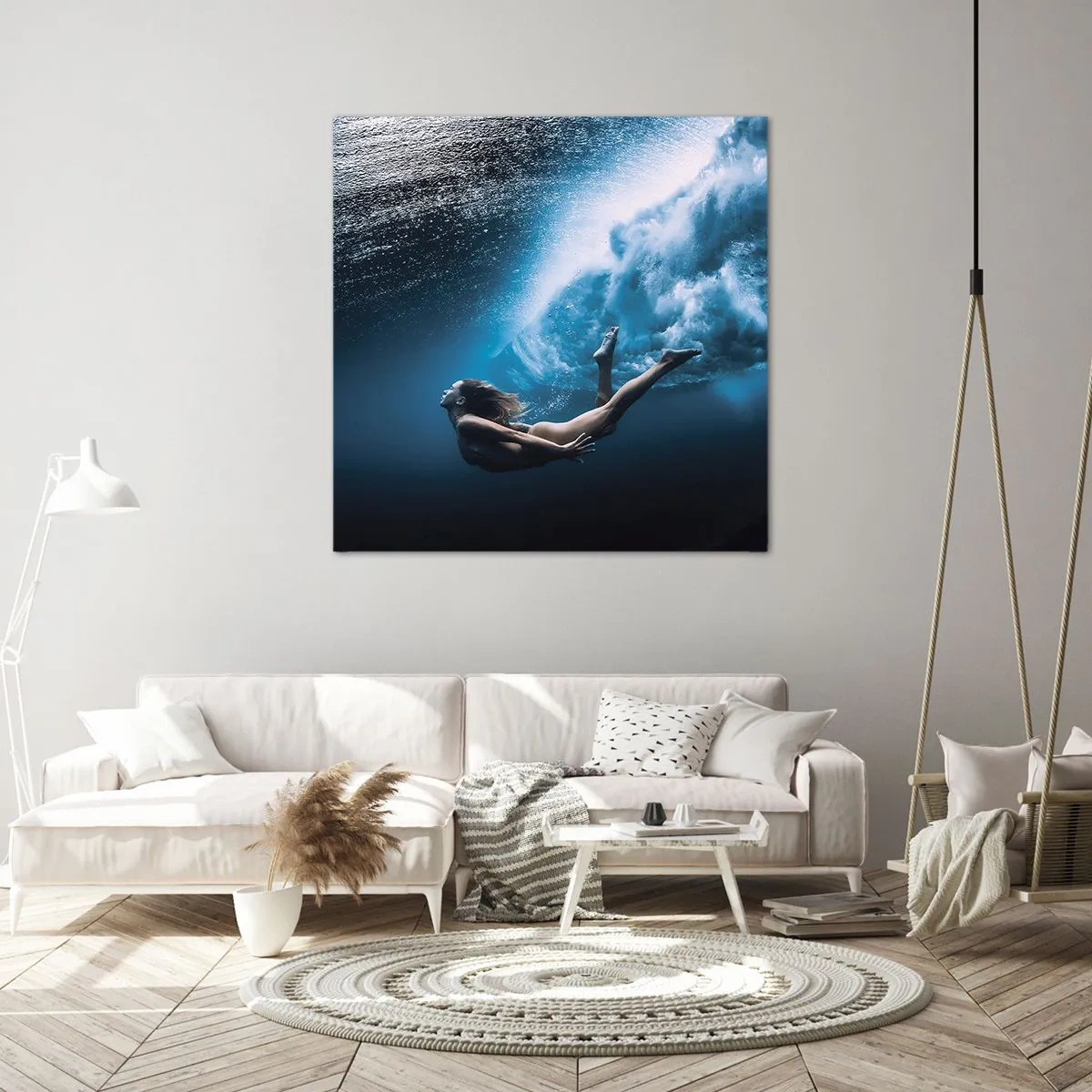Cuadro sobre lienzo - Impresión de Imagen - Una sirena contemporánea - 30x30 cm