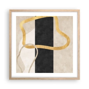 Póster en marco roble claro - Formas en bucle - 50x50 cm