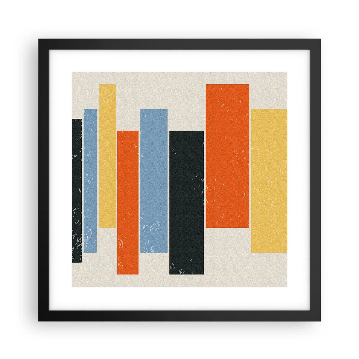 Póster en marco negro - Barras multicolor - 40x40 cm