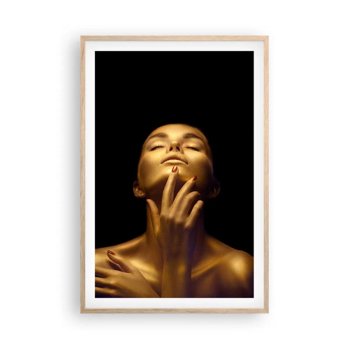 Póster en marco roble claro - Como seda dorada - 61x91 cm