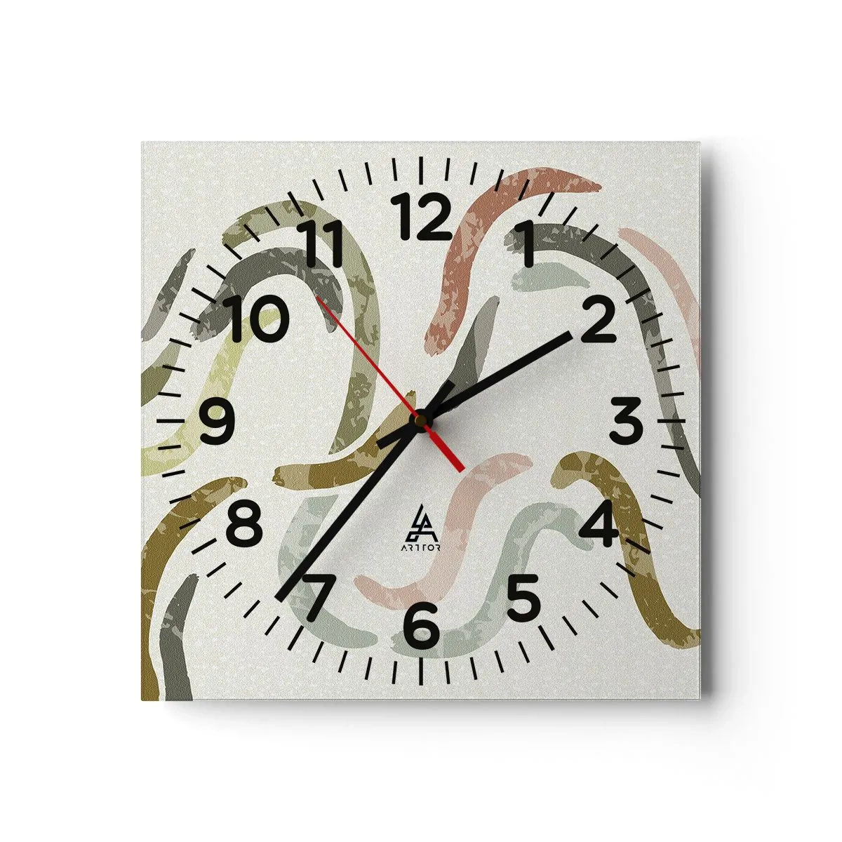 Reloj de pared - Reloj de vidrio - La alegre danza de la abstracción - 40x40 cm