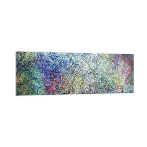 Cuadro sobre vidrio - Impresiones sobre Vidrio - Composición abstracta con líneas y texturas multicolores. - 160x50cm - No es tan fácil - Decoración de pared moderna para salón y dormitorio ARTTOR
