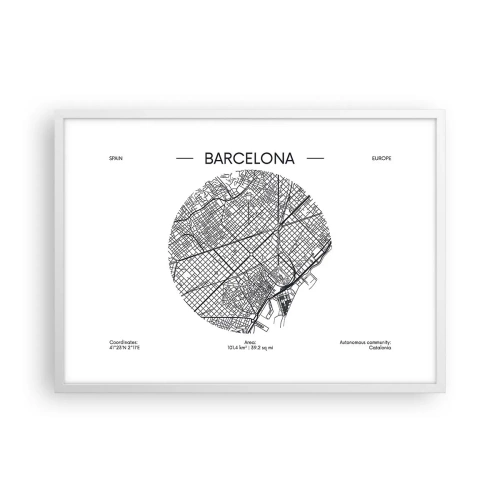 Póster en marco blanco - Anatomía de Barcelona - 70x50 cm