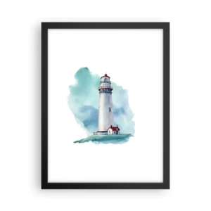 Póster en marco negro - Gentil hermana del azul - 30x40 cm