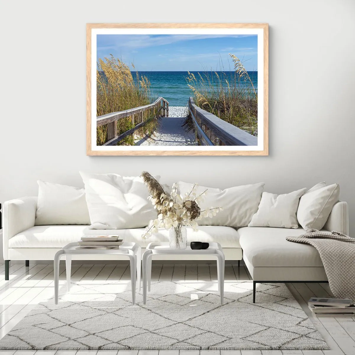 Póster en marco roble claro - En el sol, en el viento - 50x40 cm